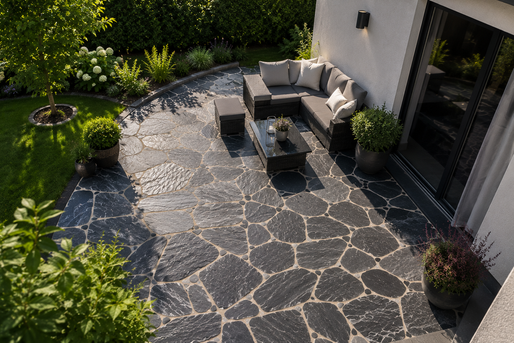 Schiefer Polygonalplatten Negra für Terrassen je Palette