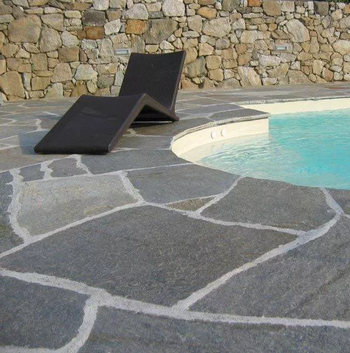 Quarzit Polygonalplatten Deep Sea für Terrassen je Palette