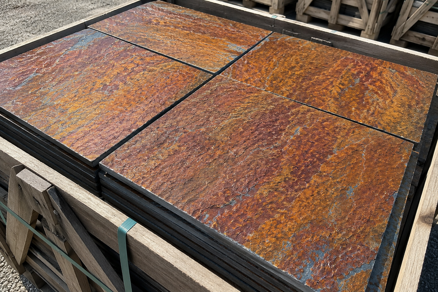 Hochwertige Formatplatten aus Naturstein palettenweise für professionelle Terrassen- und Gartenprojekte