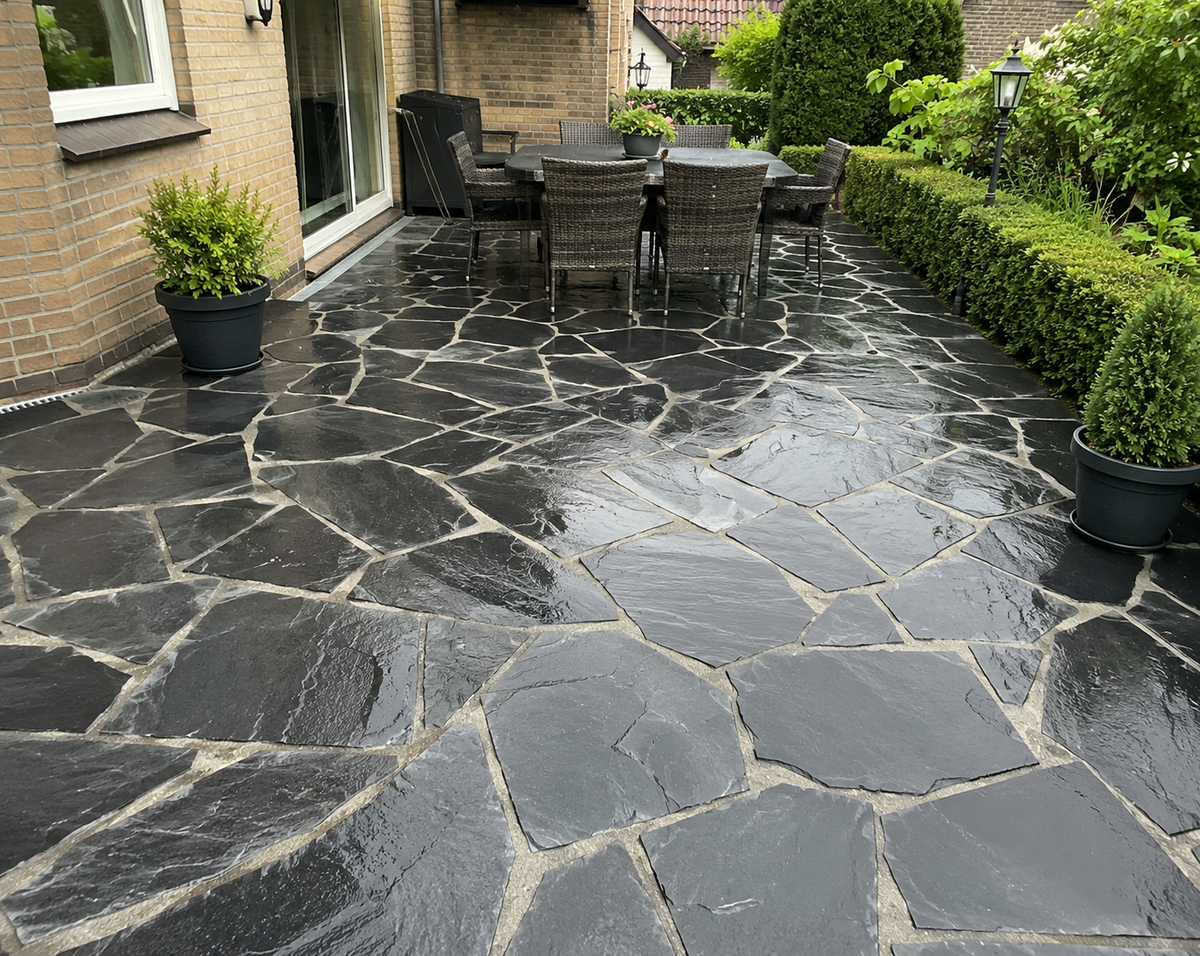 Schiefer Polygonalplatten Negra für Terrassen je Palette